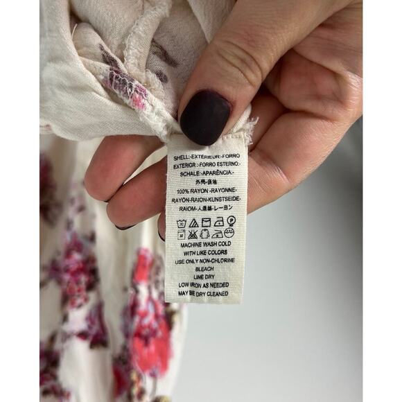 Free People Snap Out Of It Swing Tunic Dress Ivory Floral Size XS Rayon Women’s - Picture 6 of 7